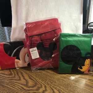 Disney movie club Mickey tote bags and insulated lunch bag bundle